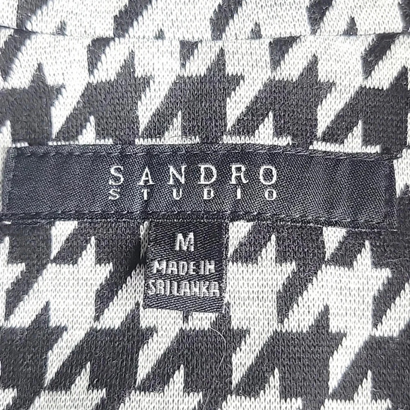 SANDRO STUDIO Black and White Houndstooth Jacket Medium - Picture 6 of 6